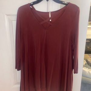 Crossover Tee-shirt in Plum